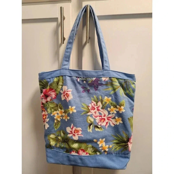 Jantzen Summer Tropical Floral Canvas Shoulder Bag - Picture 1 of 13